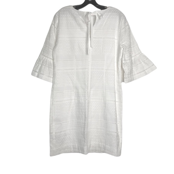 J Crew Flutter Sleeve Shift Dress In Eyelet 100% Cotton SIZE 8 - Picture 4 of 15